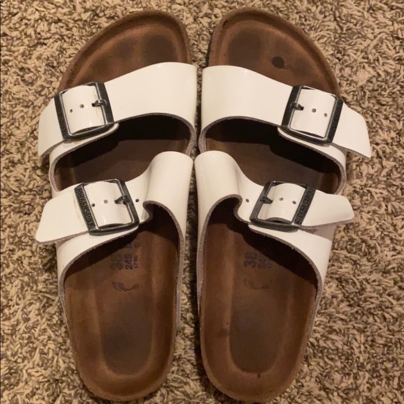 white patent leather birkenstocks